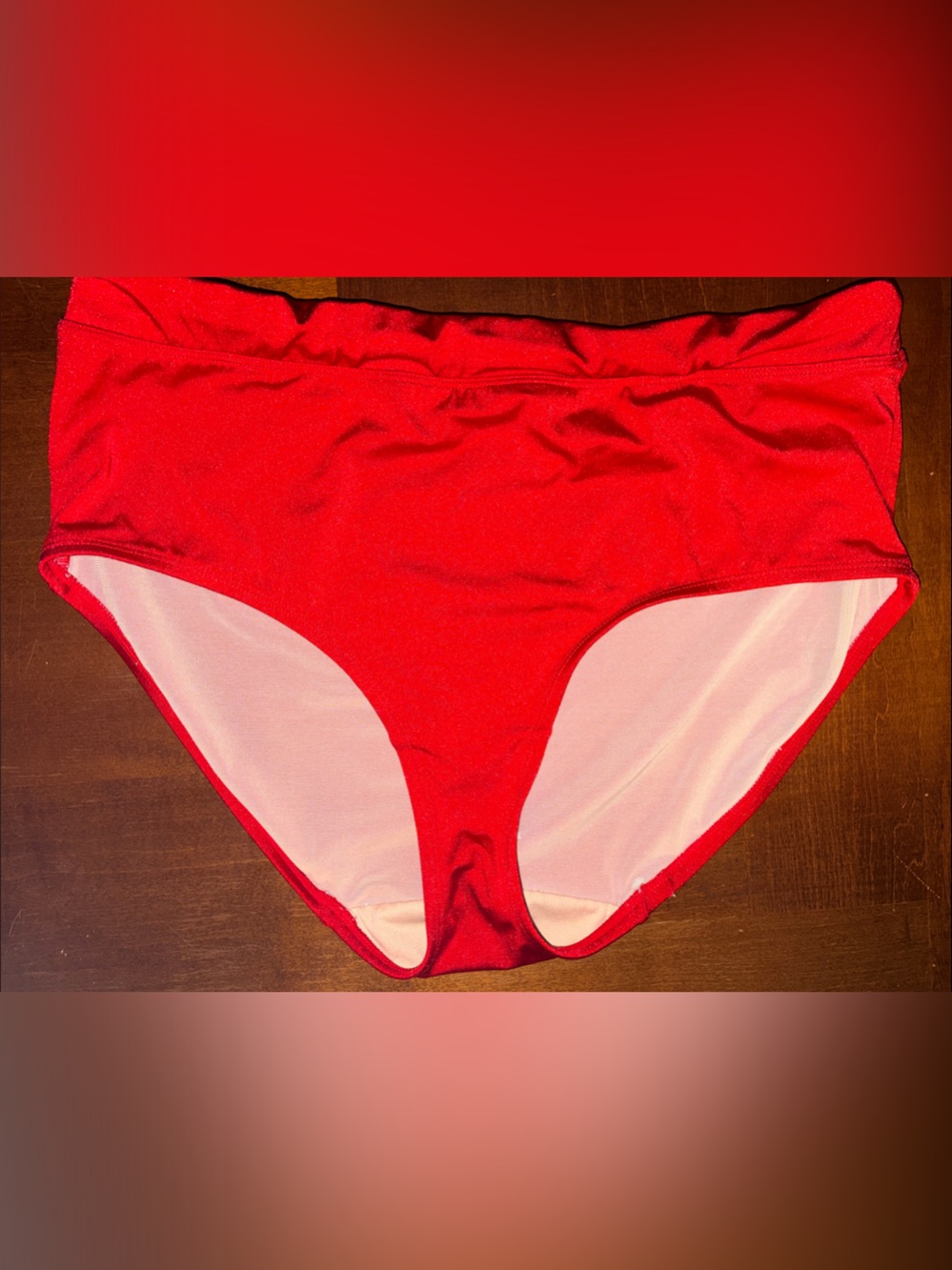 Cacique Red High-Waist Cheeky Bikini Bottoms